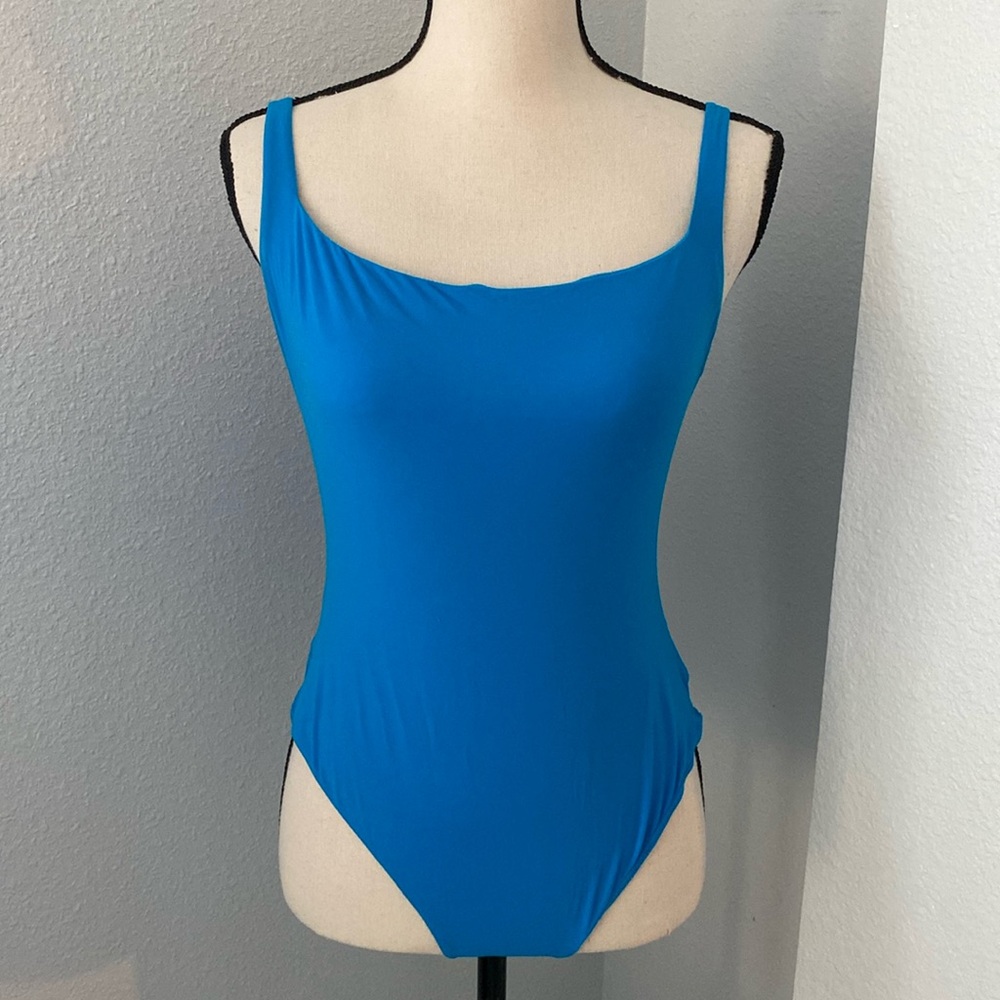 Skims Fits Everybody Square Neck Bodysuit - Blue